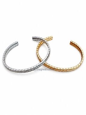 Plunder Private Label Gold & Silver Cuff Bracelet Set Retired Design | NEW